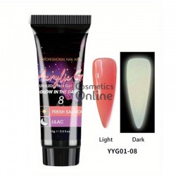 PolyGel UV LED Luminous pentru unghii false Queen-Fingers 15ml Cod YYG08 Fresh Salmon